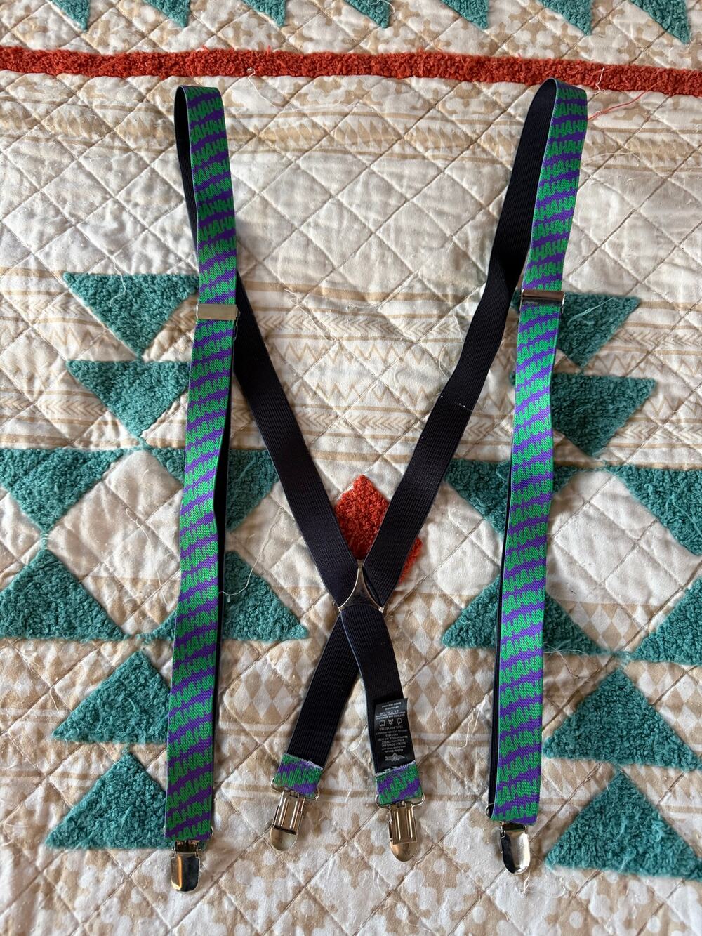 Buckle-Down DC Batman Joker HAHAHA Suspenders Purple Green Adjustable 1"